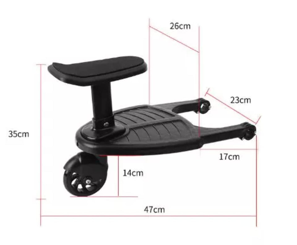 HONEYPOLO Stroller Ride Board - Second Passenger Standing Platform Attachment - Lightweight Baby Accessory - Family Travel Essentials - for Child Riders 2-6yrs (25kg)