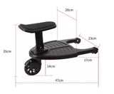 HONEYPOLO Stroller Ride Board - Second Passenger Standing Platform Attachment - Lightweight Baby Accessory - Family Travel Essentials - for Child Riders 2-6yrs (25kg)