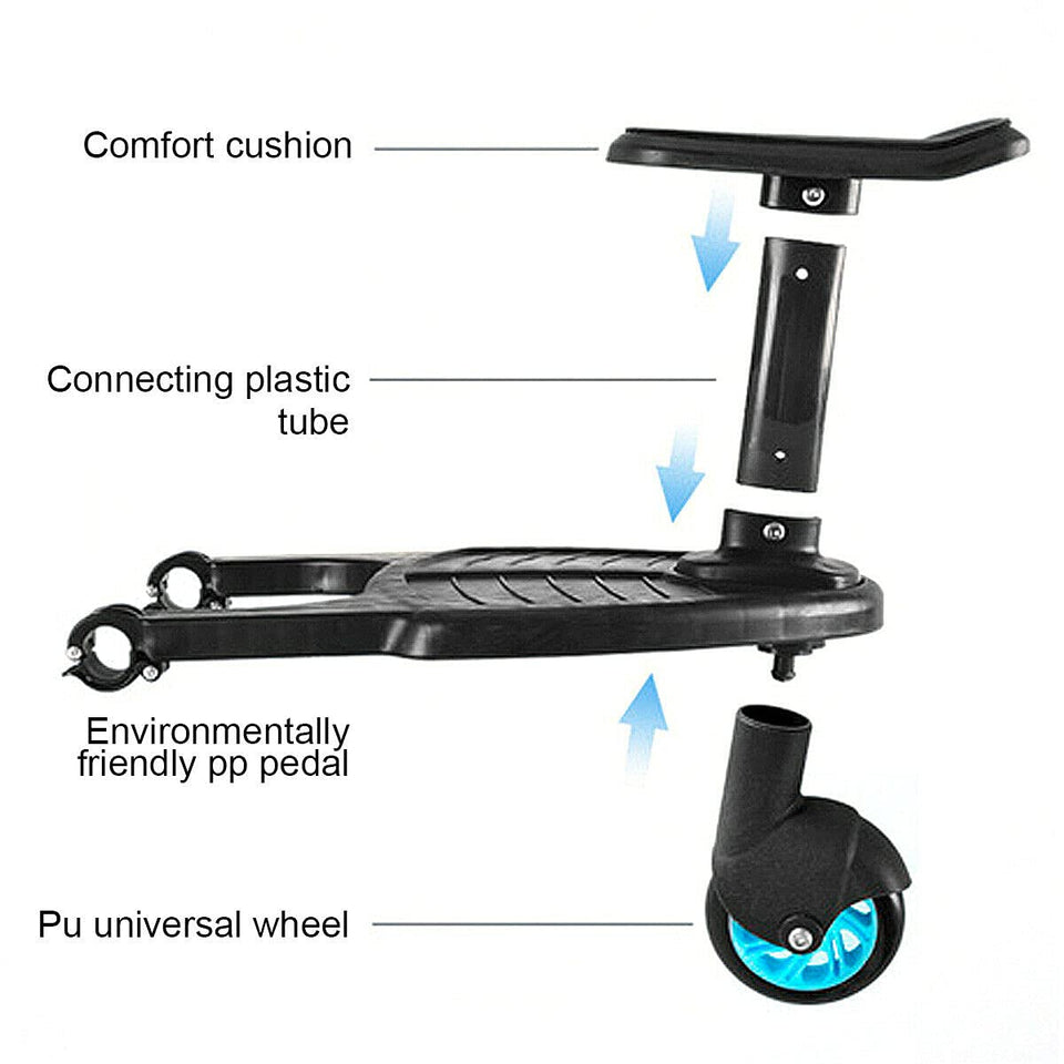 HONEYPOLO Stroller Ride Board - Second Passenger Standing Platform Attachment - Lightweight Baby Accessory - Family Travel Essentials - for Child Riders 2-6yrs (25kg)