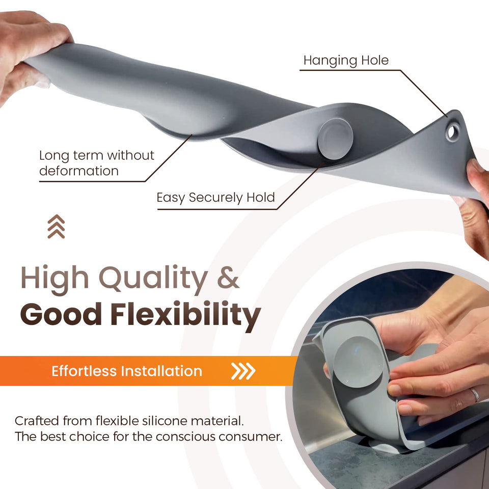 HONEYPOLO- Sink Splash Guard, Premium Silicone Water Splash Guard for Sink, for Faucet, Kitchen Island Sink Backsplash Guard 17.3 X 2.2 X 3.9 inches