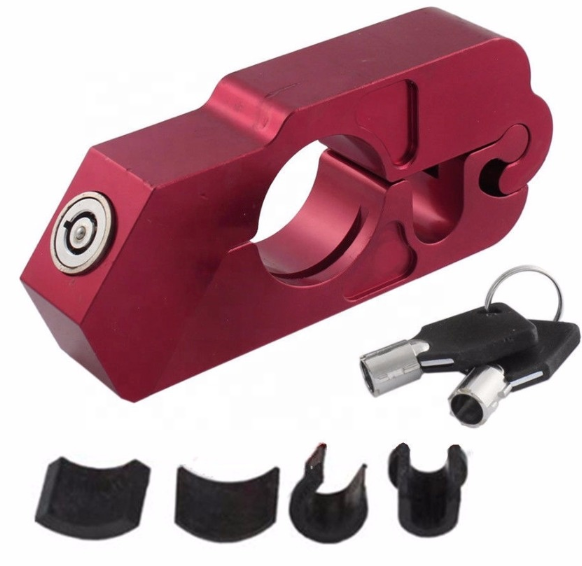 Silver- Motorcycle Grip Safety Lock - HoneyPolo