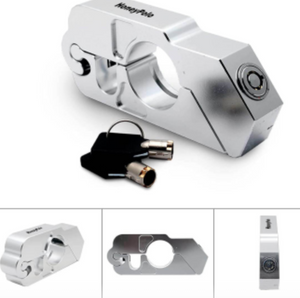 Silver- Motorcycle Grip Safety Lock - HoneyPolo