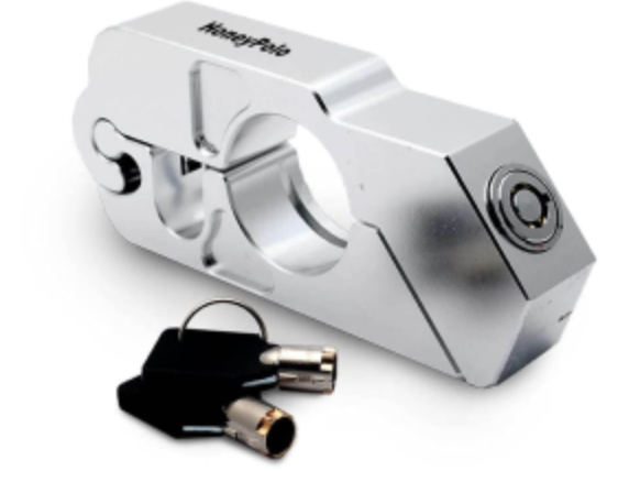 Silver- Motorcycle Grip Safety Lock - HoneyPolo