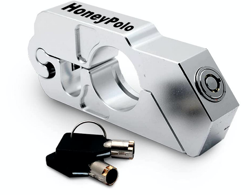 Silver- Motorcycle Grip Safety Lock - HoneyPolo